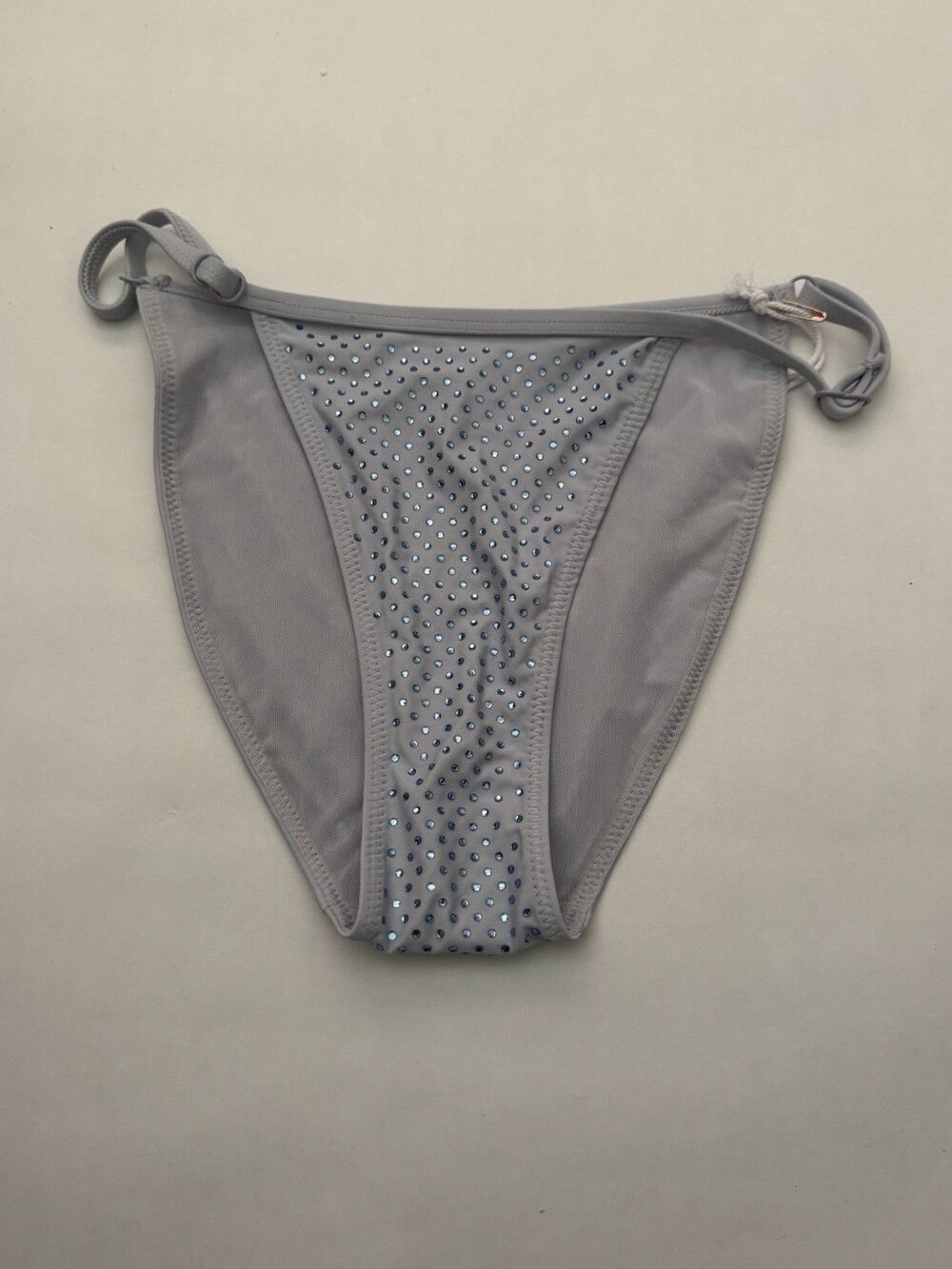 Good‎ American Perfect Fit Rhinestone Bikini Bottoms Grey/Blue - Size Small NWT